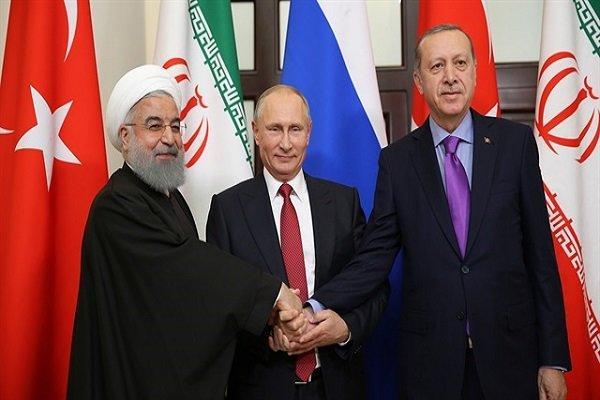 پنجمین نشست رؤسای جمهوری ایران، روسیه و ترکیه آغاز شد پنجمین نشست رؤسای جمهوری ایران، روسیه و ترکیه شروع شد